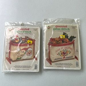 New Needle Magic Counted Cross Stitch Kit Jolly Old St. Nick/Days Of Christmas